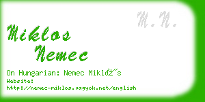 miklos nemec business card